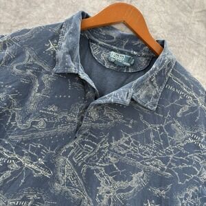 VTG Polo Ralph‎ Lauren Shirt Mens 3XLT Nautical Print Golf